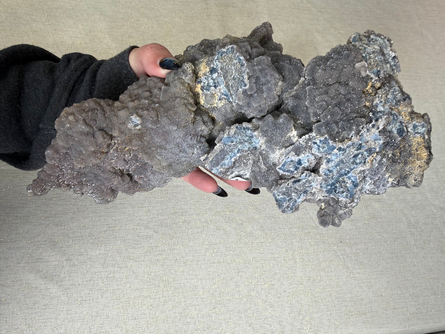 Blue sugar fluorite (heated)