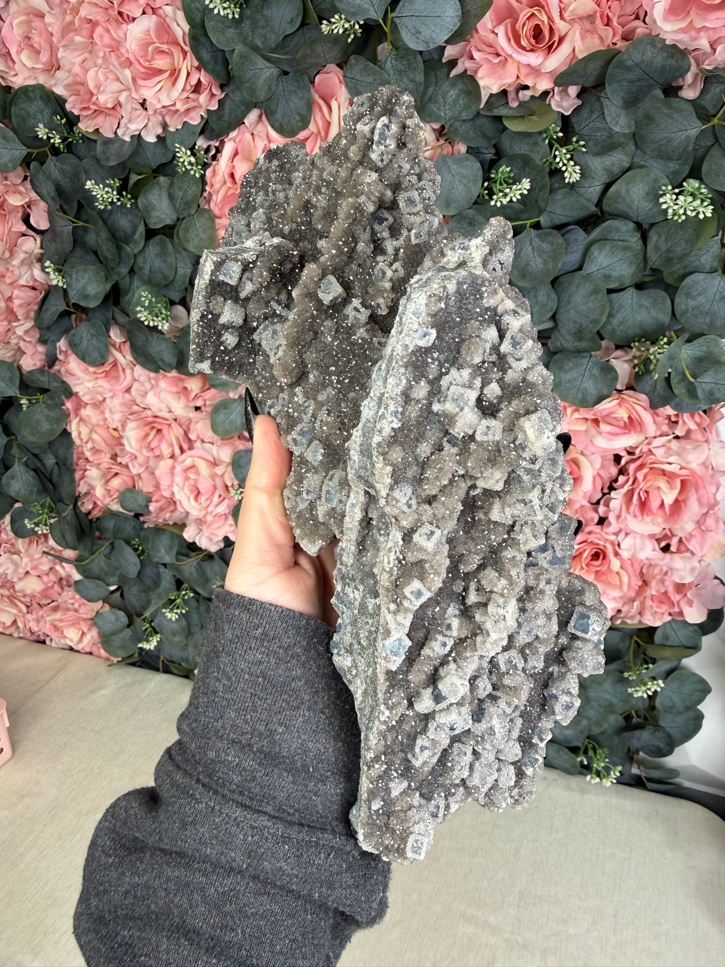 Blue sugar fluorite (heated)