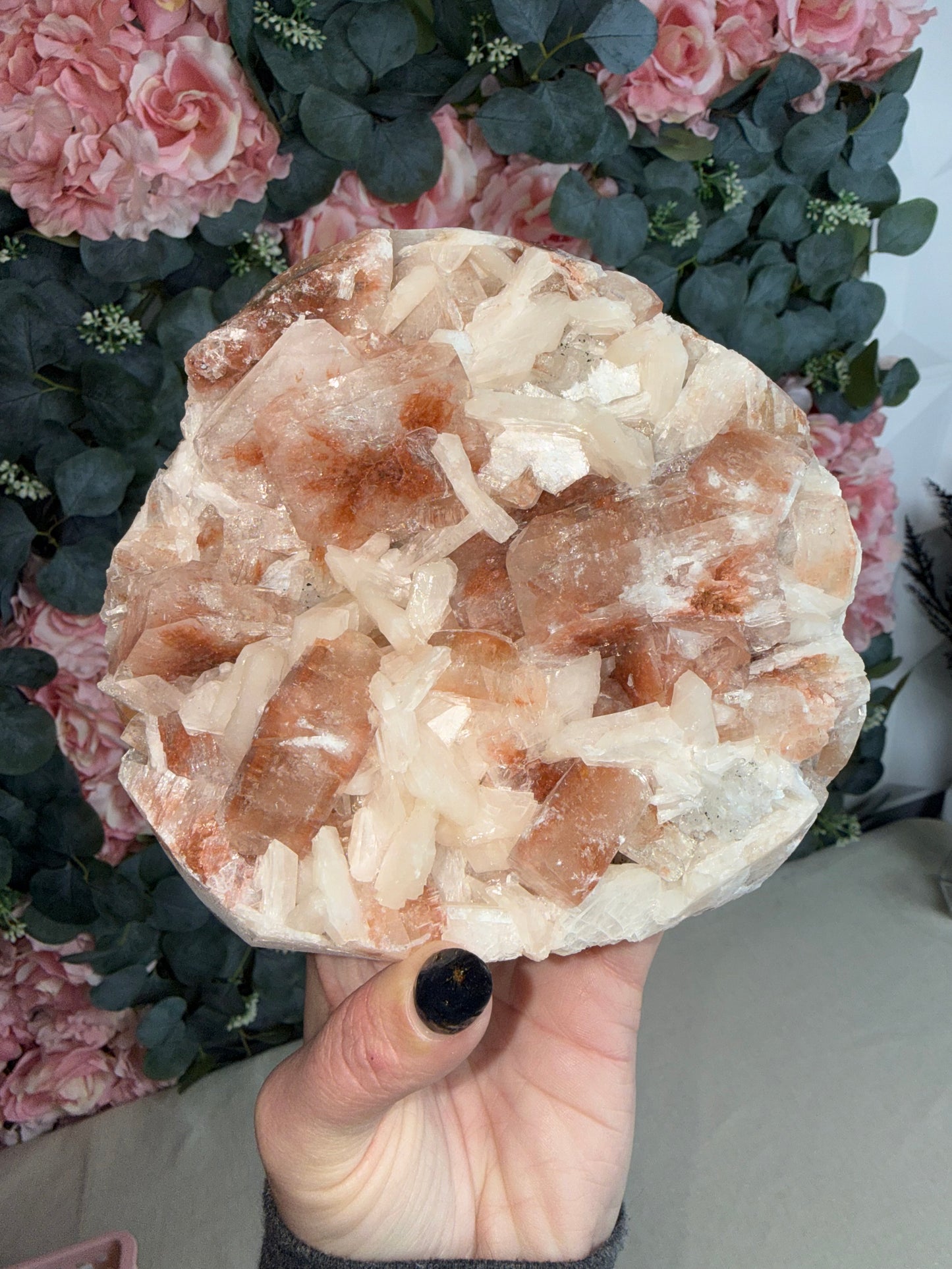 Red Apophyllite with Stilbite (India