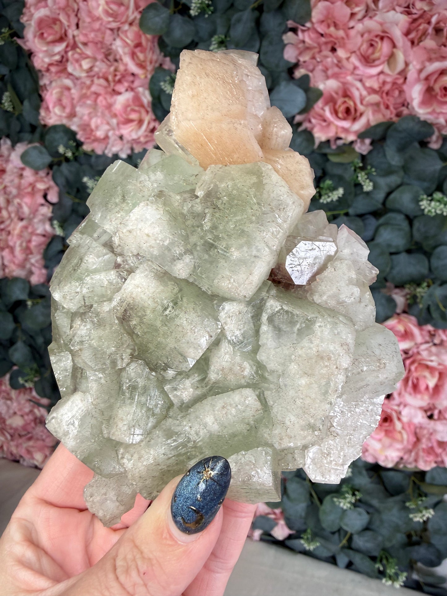 Green Apophyllite w/ stilbite
