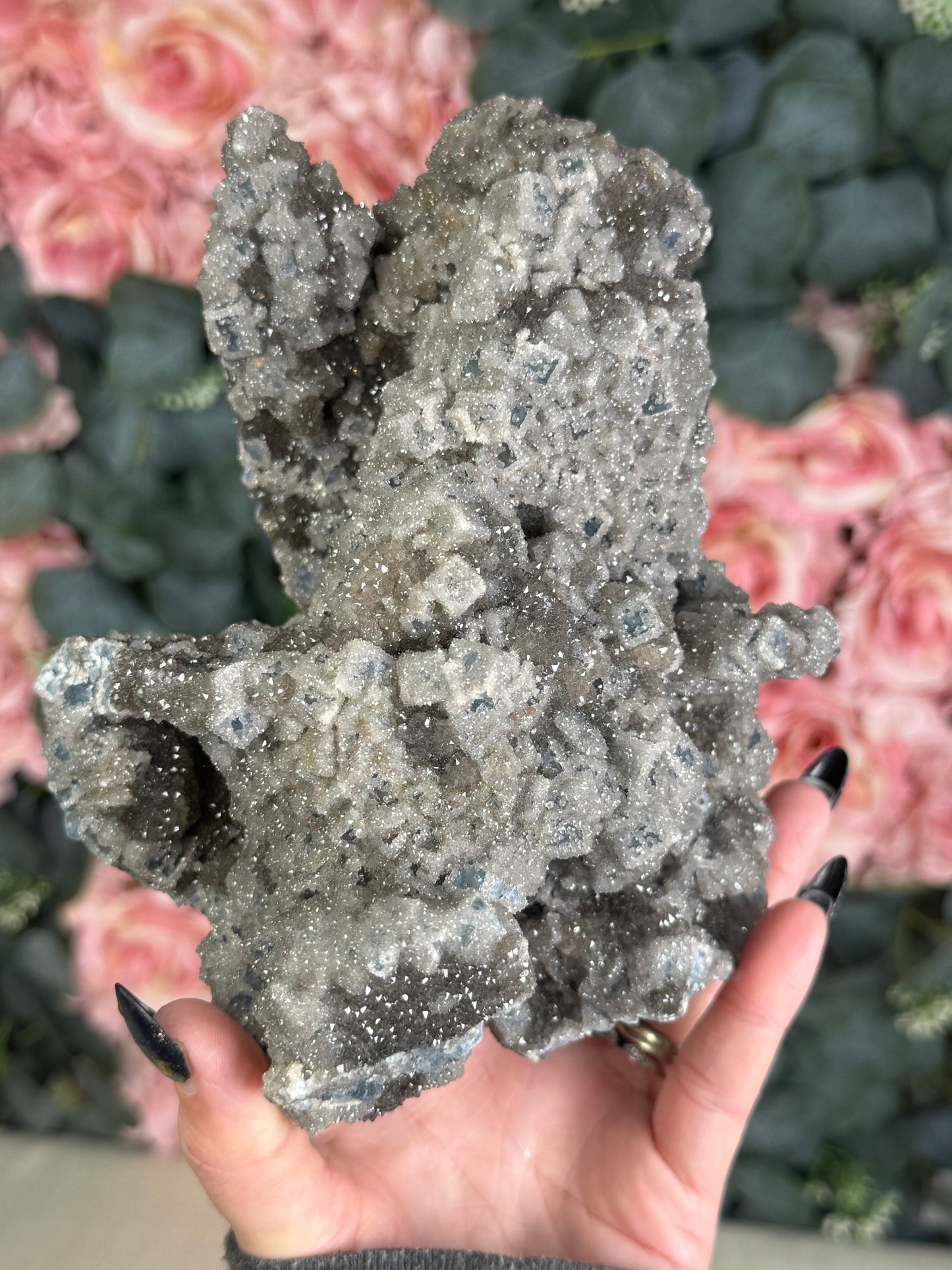 Blue sugar fluorite (heated)
