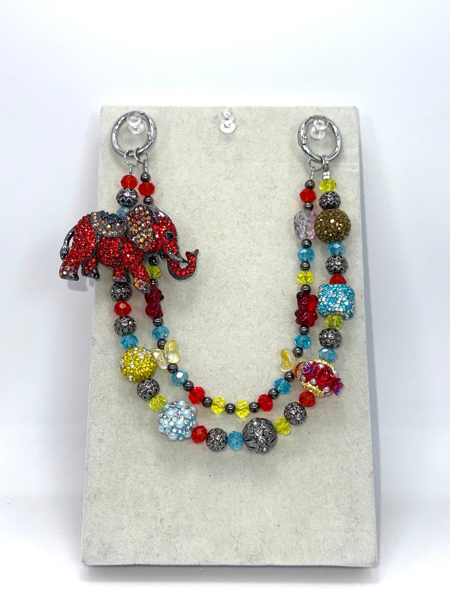 Beaded Elephant Parade Keychain