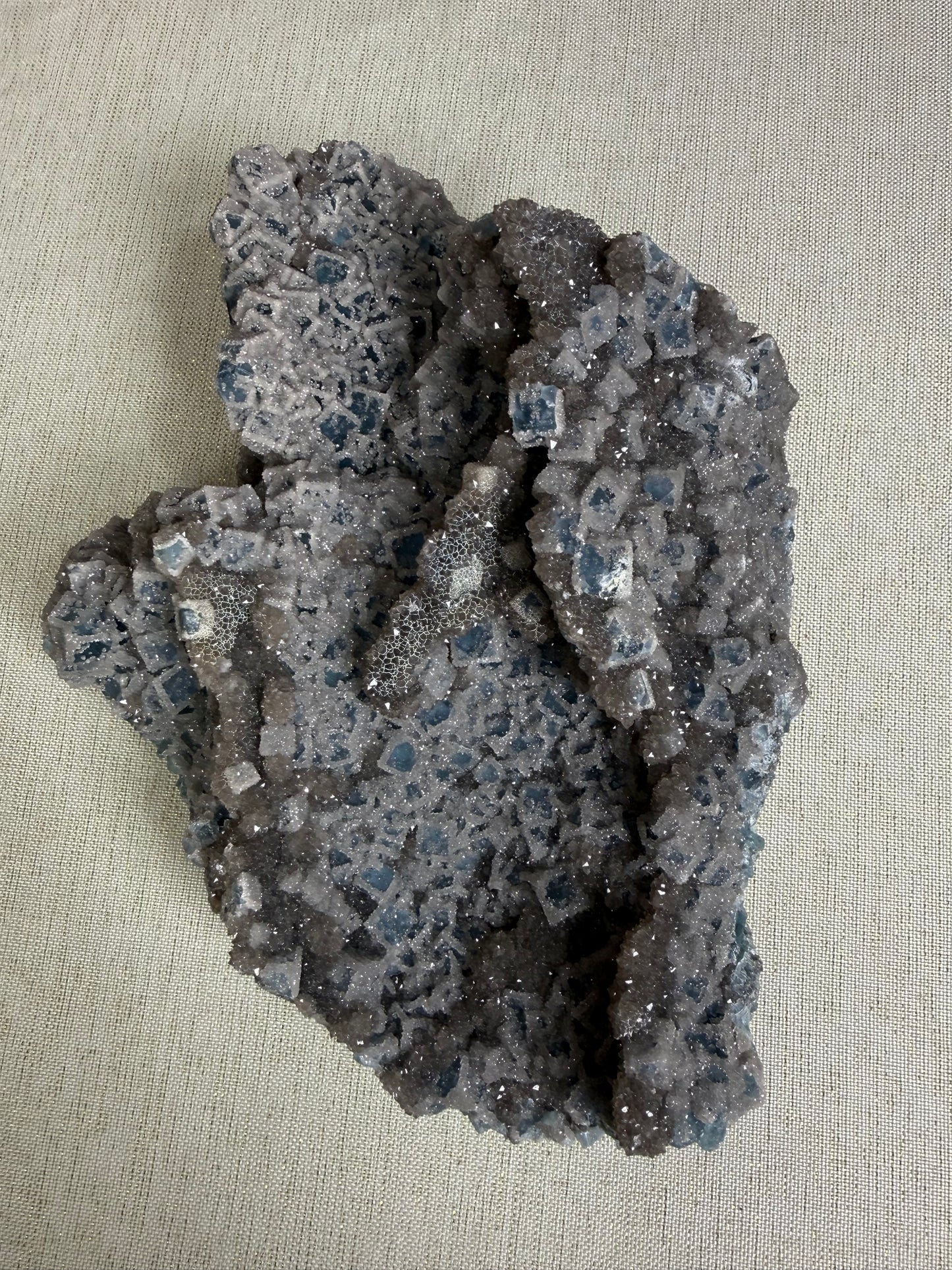 Blue sugar fluorite (heated)