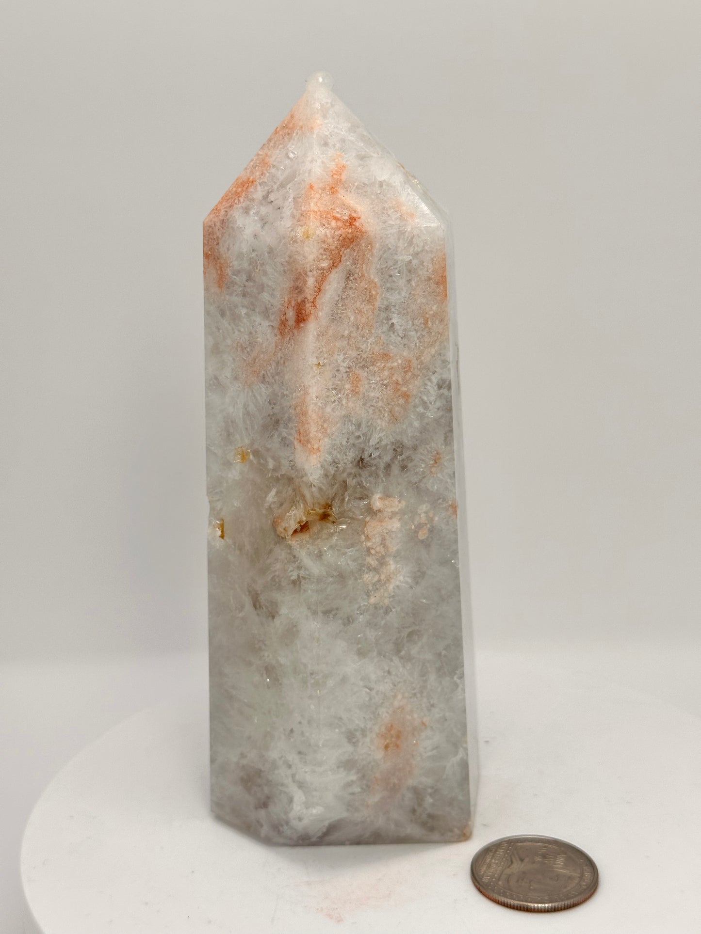 Green Quartz & Flower Agate Tower
