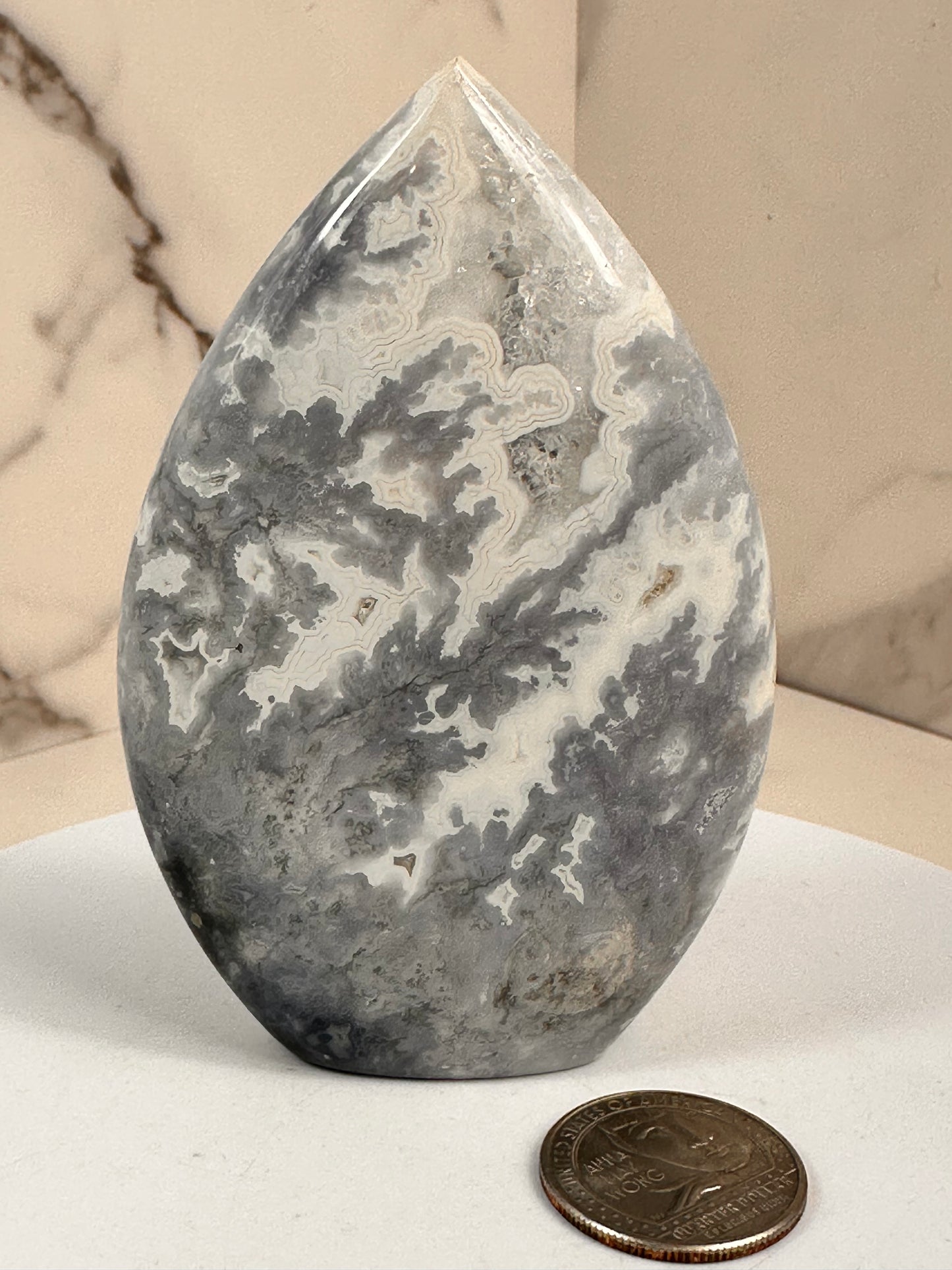 Blue Plume Agate Free Form | Indonesia