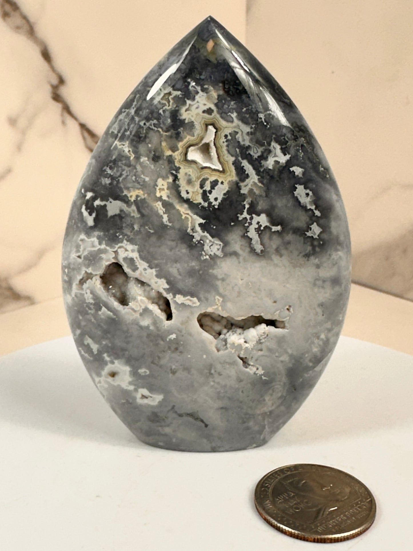 Blue Plume Agate Free Form | Indonesia