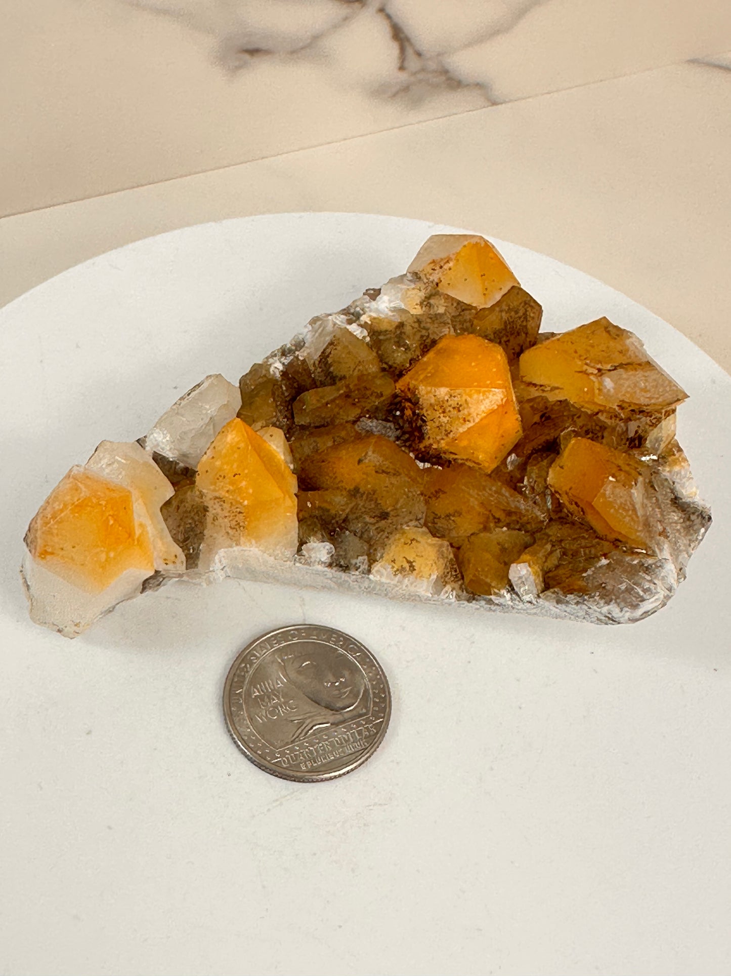 Iridescent Quartz with Calcite | Fujian, China