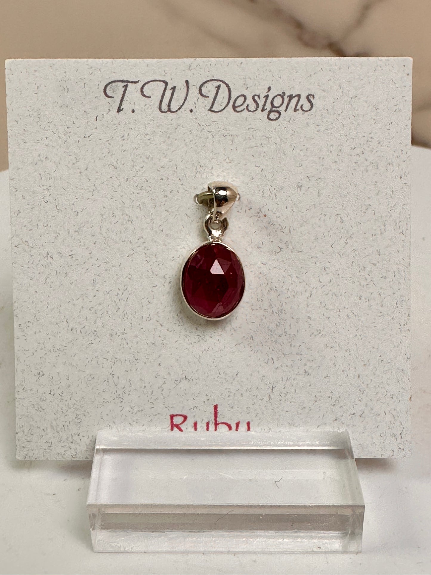 Ruby Pendant | Sterling Silver