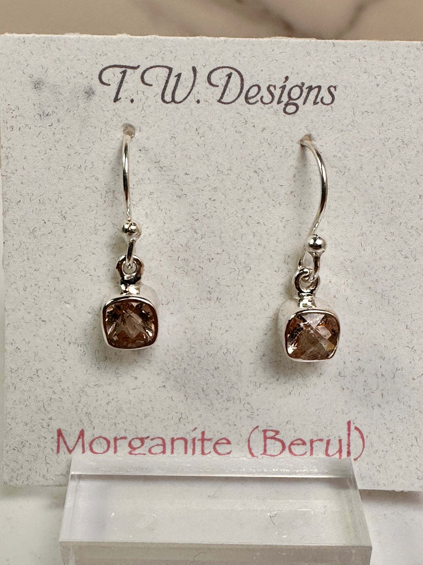 Morganite (Beryl) Earrings | Sterling Silver