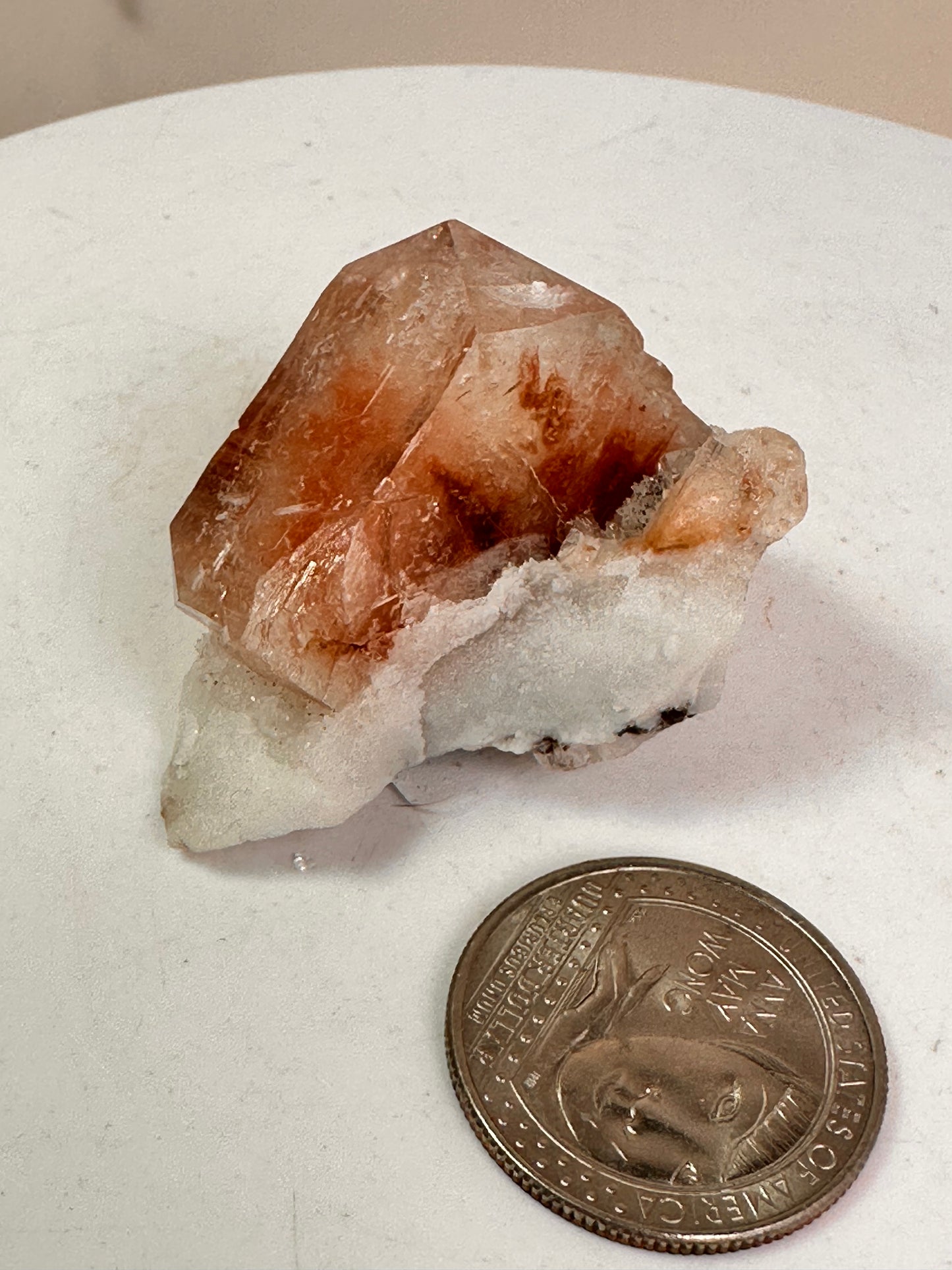Red Apophyllite with Stilbite | India