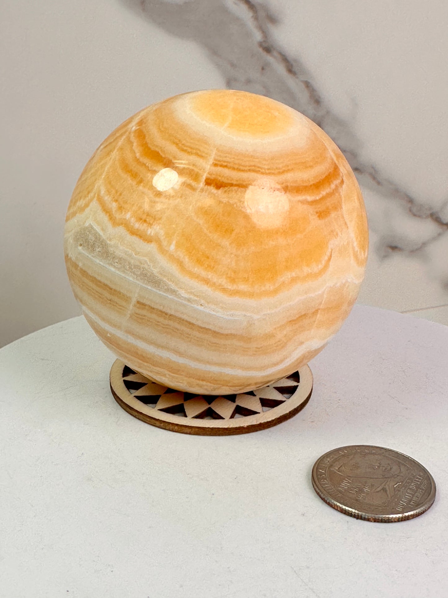 Orange Banded Calcite Spheres