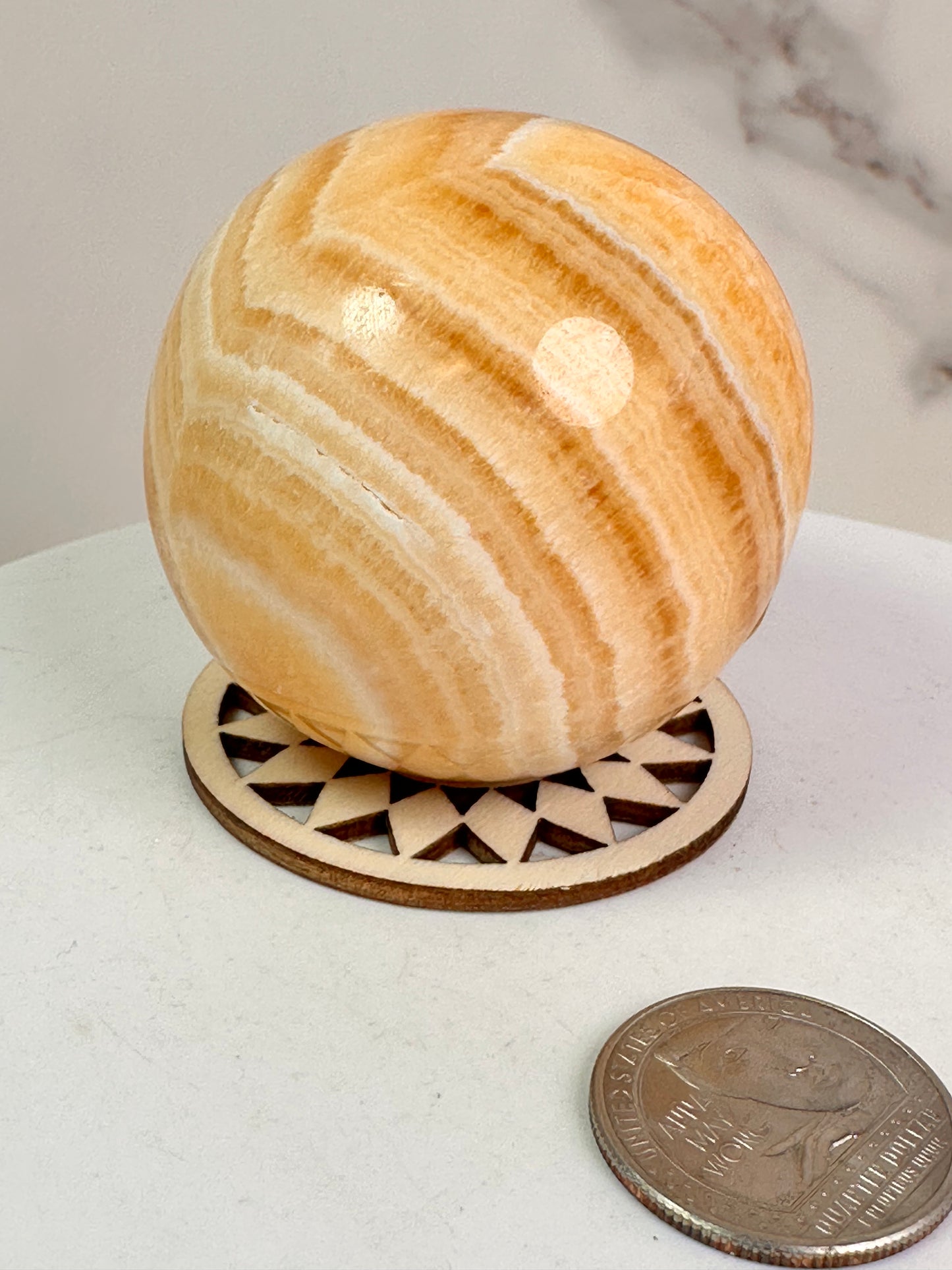 Orange Banded Calcite Spheres