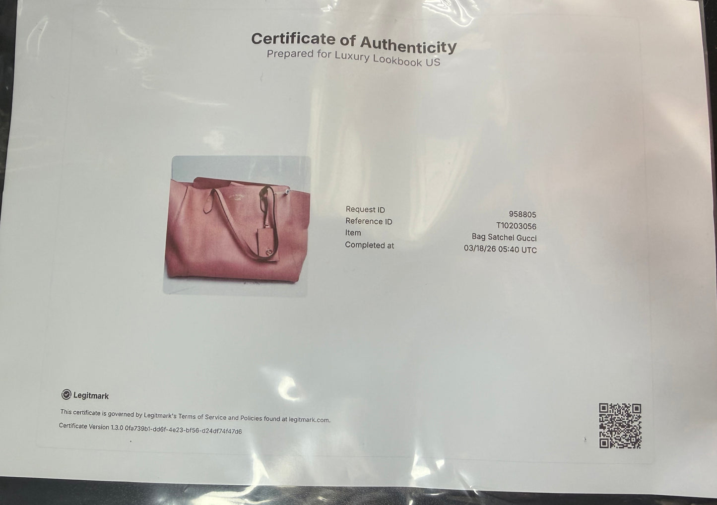Authentic GUCCI Swing Tote Bag Leather Pink Gold 10170 9398