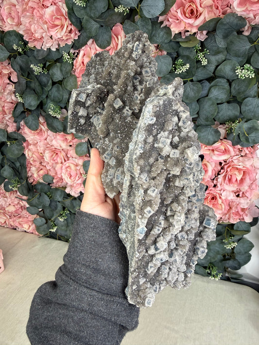 Blue sugar fluorite (heated)