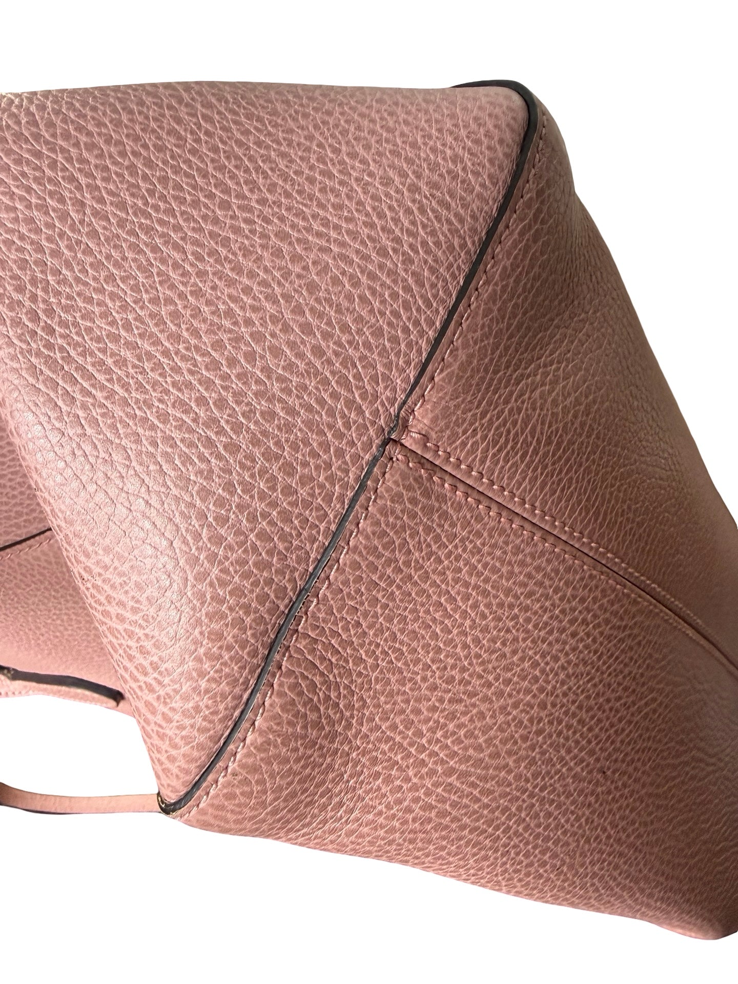 Authentic GUCCI Swing Tote Bag Leather Pink Gold 10170 9398
