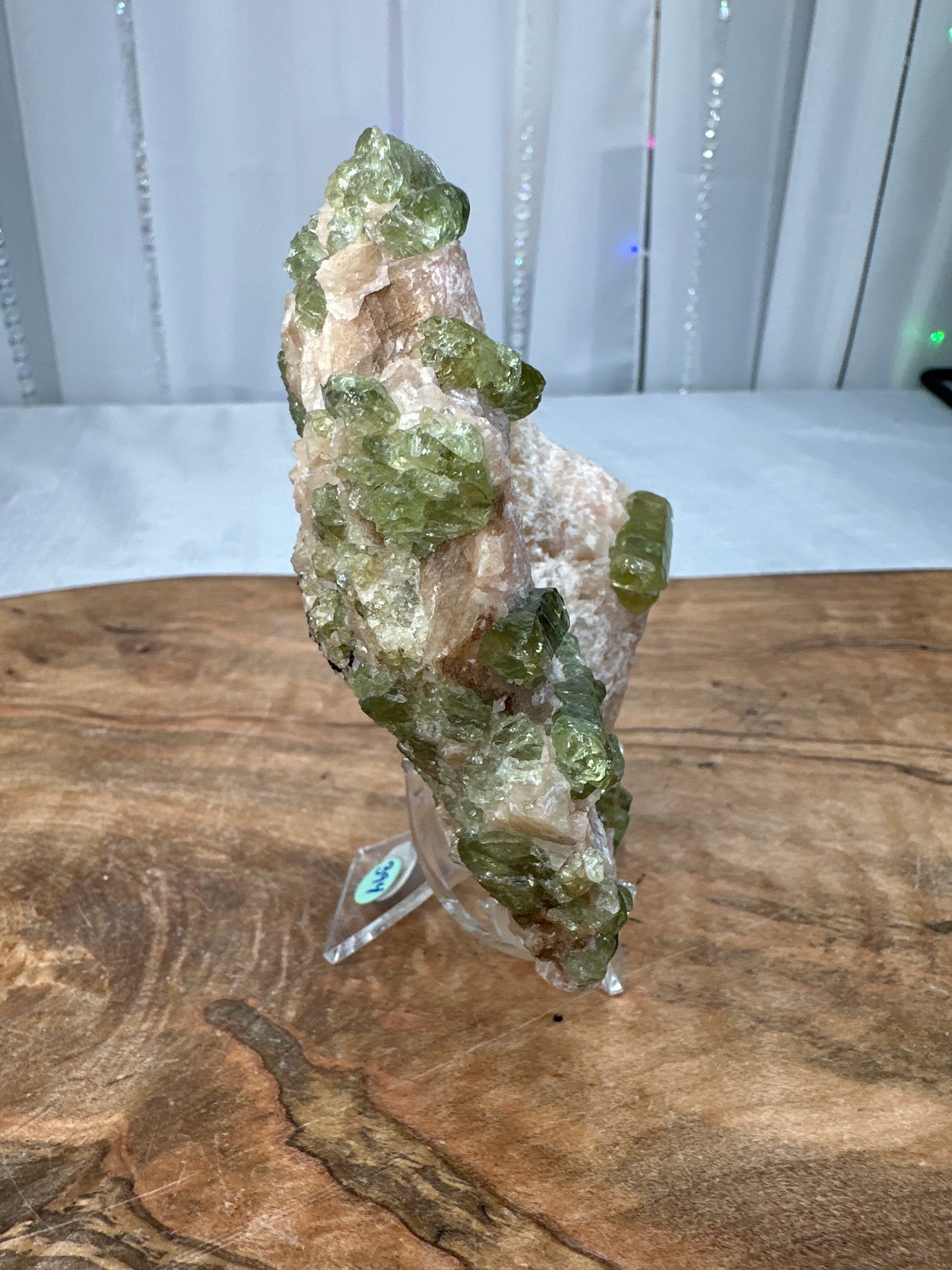 Canadian Green Apatite on Pink Calcite