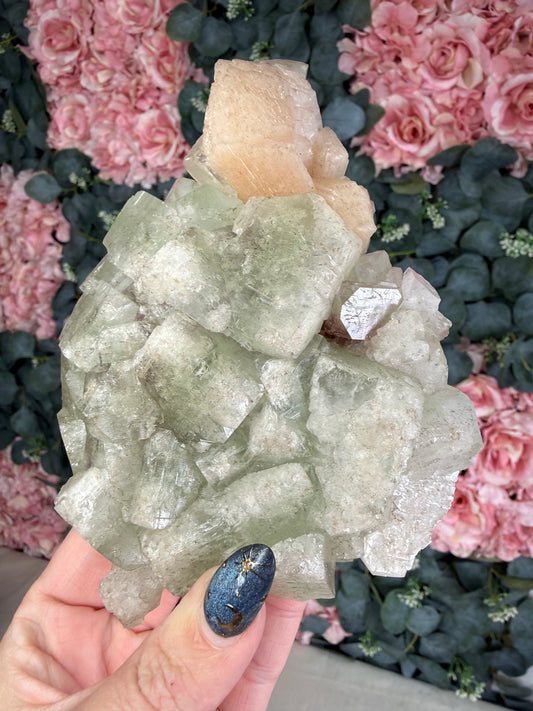 Green Apophyllite w/ stilbite