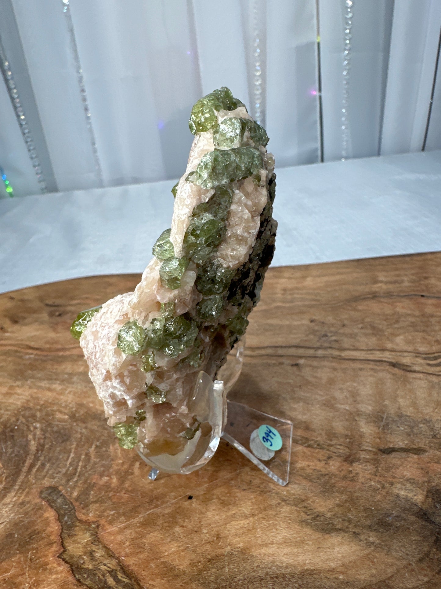 Canadian Green Apatite on Pink Calcite