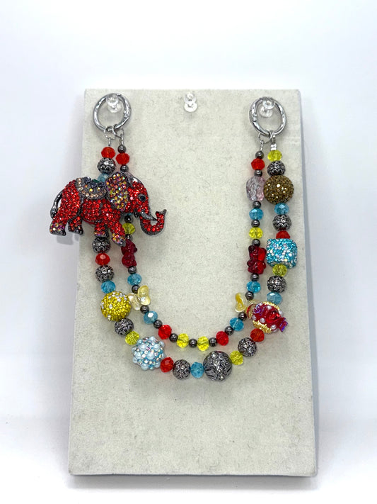 Beaded Elephant Parade Keychain