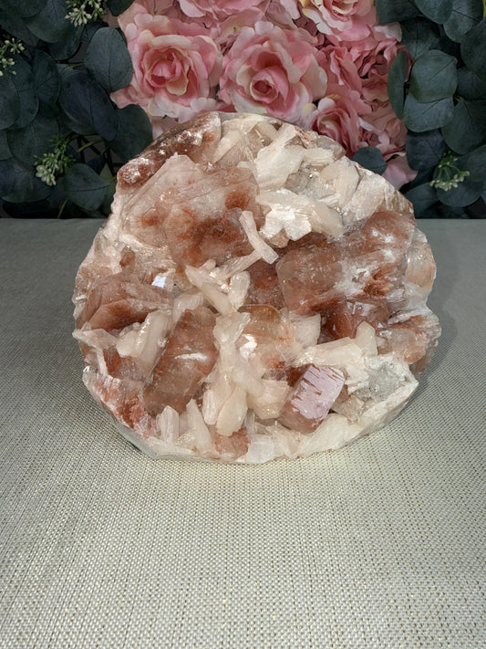 Red Apophyllite with Stilbite (India