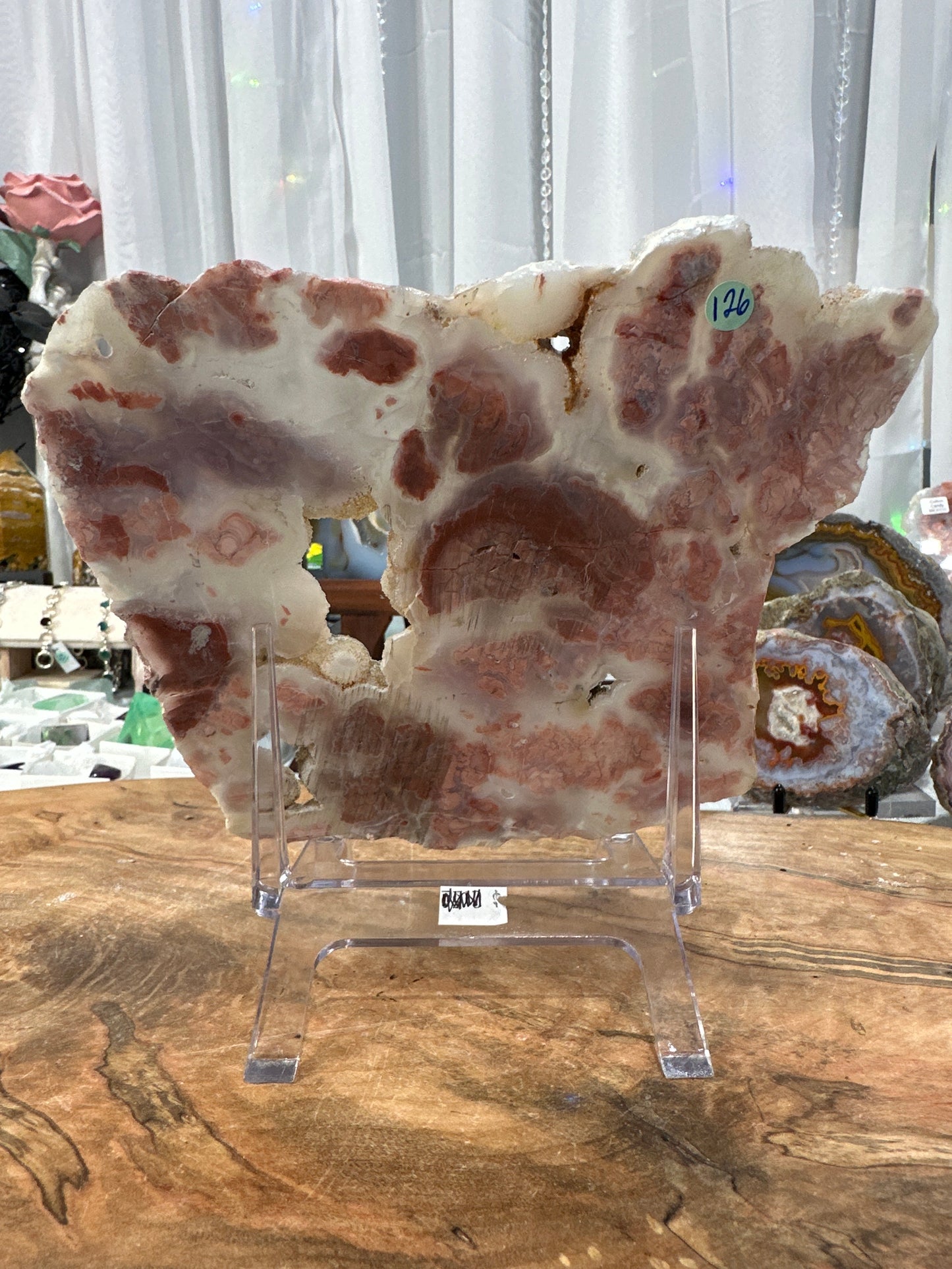 Cotton candy agate slice C