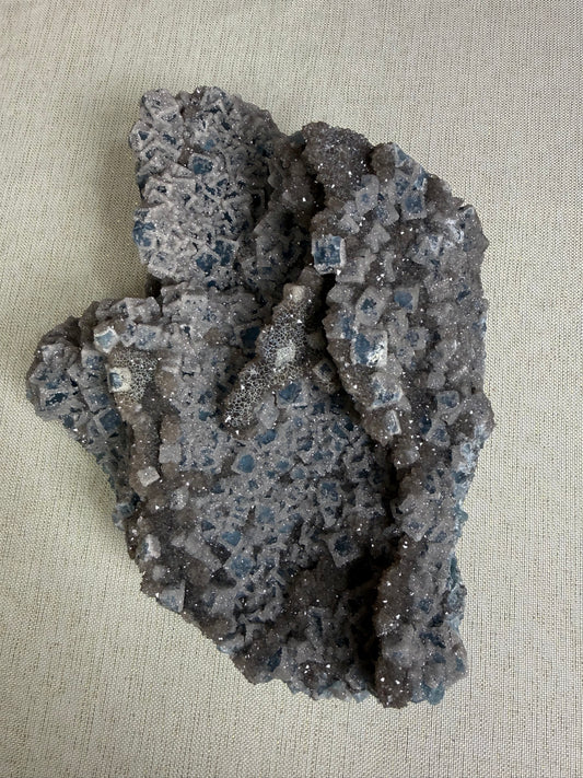 Blue sugar fluorite (heated)