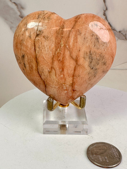 Peach Moonstone Hearts