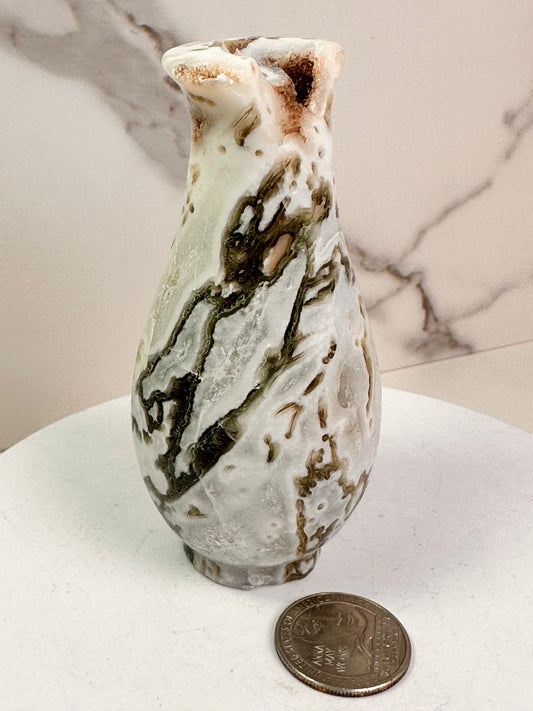 Moss Agate Vase (Imperfect) | India