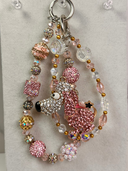 Pink Poodle Keychain