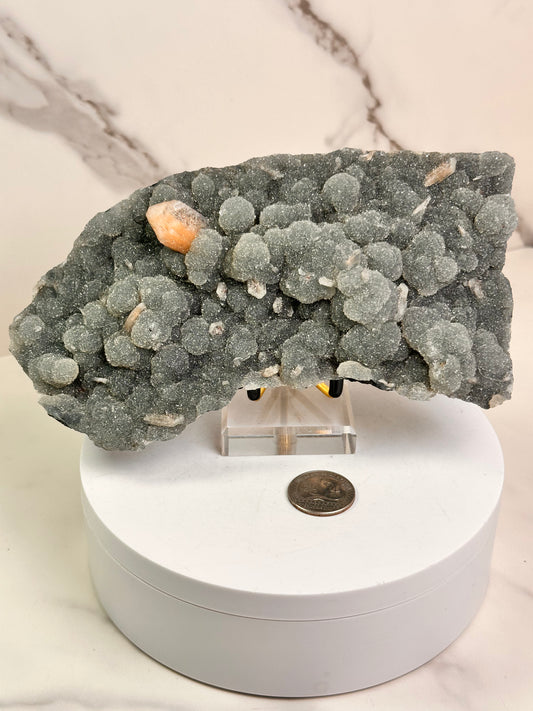 Blue Sugar Chalcedony & Stilbite | India