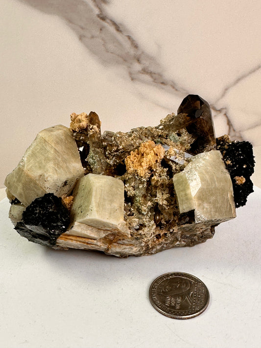 Aegirine Feldspar with Smoky Quartz – Malawi