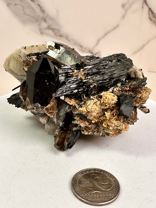 Aegirine Feldspar with Smoky Quartz – Malawi