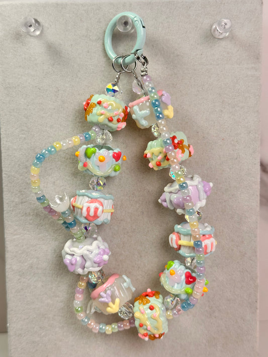 Hand Painted Beaded Keychain
