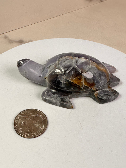 Purple Chalcedony Turtle
