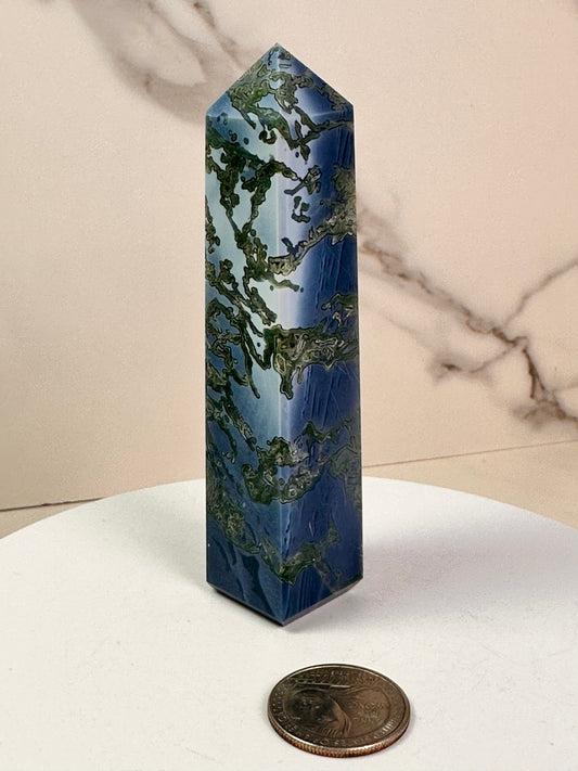 Blue Opal & Moss Agate Tower