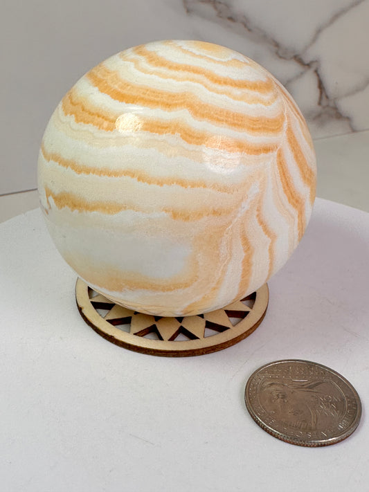 Banded Orange Calcite Sphere