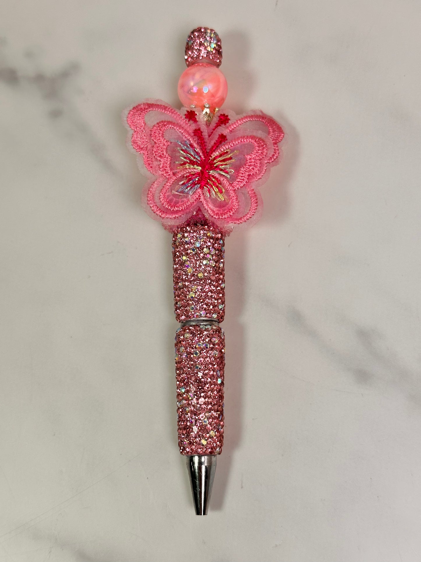 Pink Butterfly Bear Handmade Pen 2