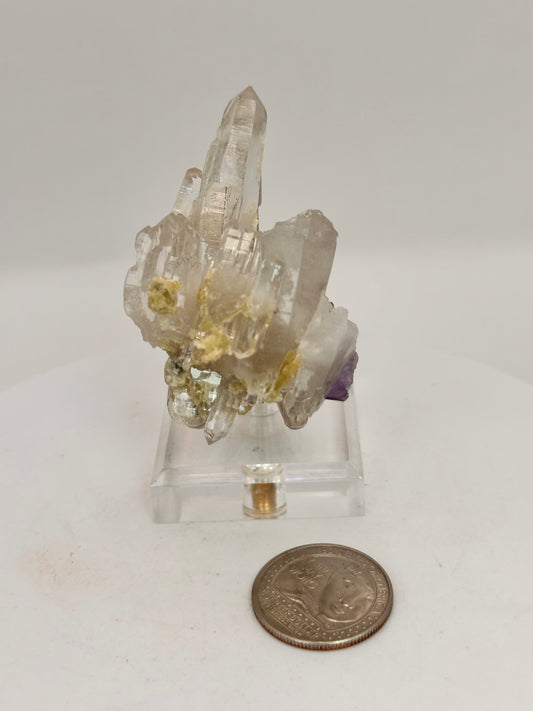 Quartz with Fluorite and Jamesonite