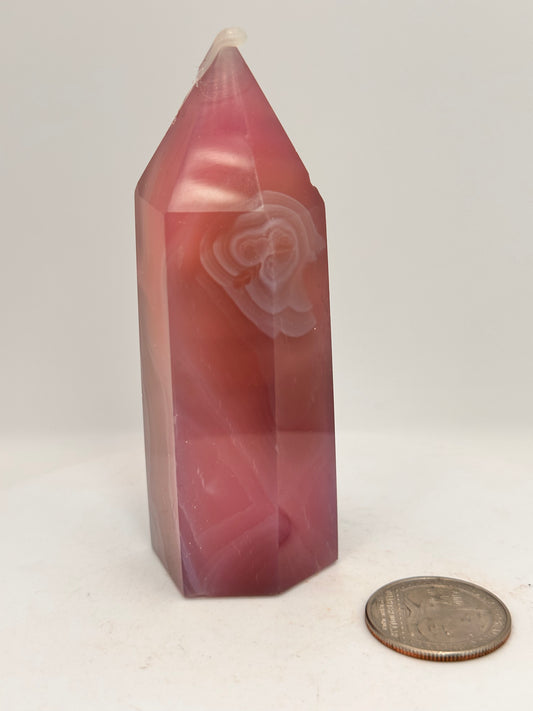 Pink Jelly Agate Tower