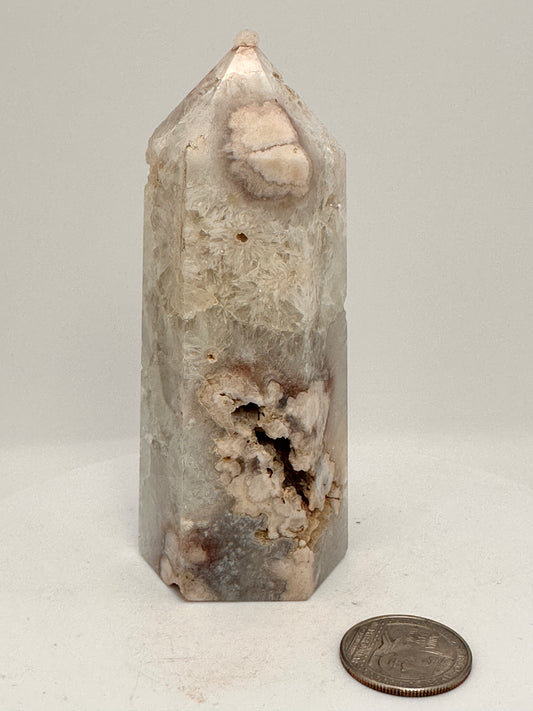 Green Quartz & Flower Agate Tower