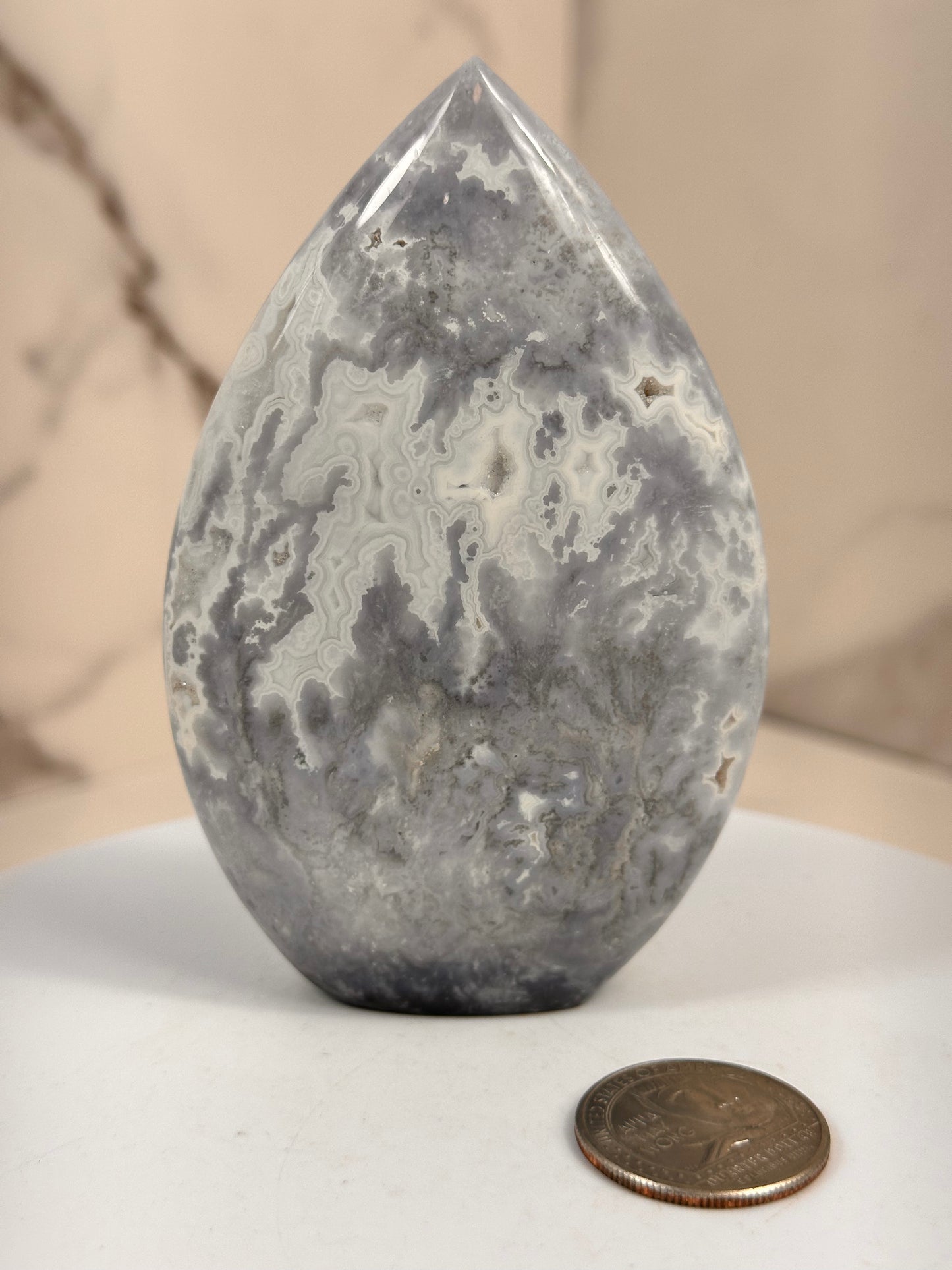 Blue Plume Agate Free Form | Indonesia