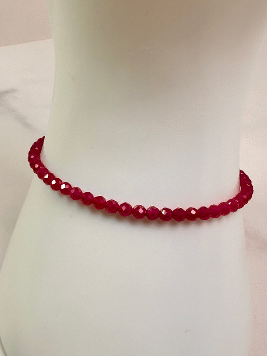 Beaded Ruby Bracelet | 3mm