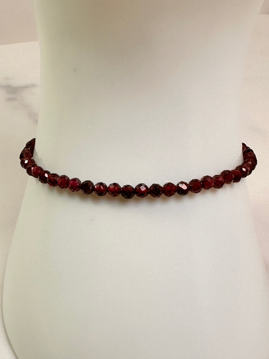 Beaded Garnet Bracelet | 3mm