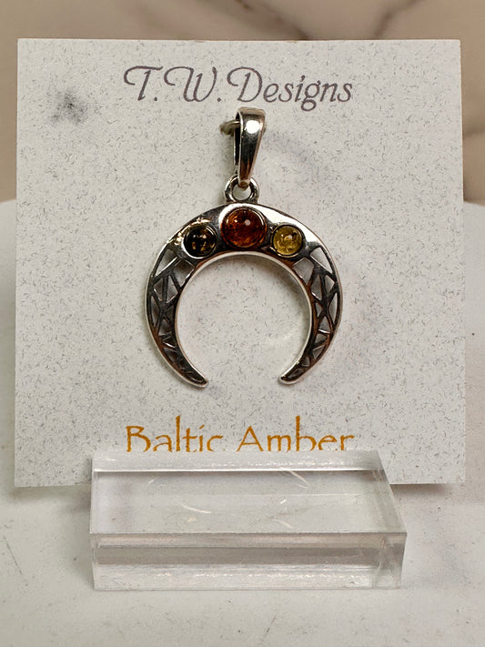 Baltic Amber Pendant | Sterling Silver