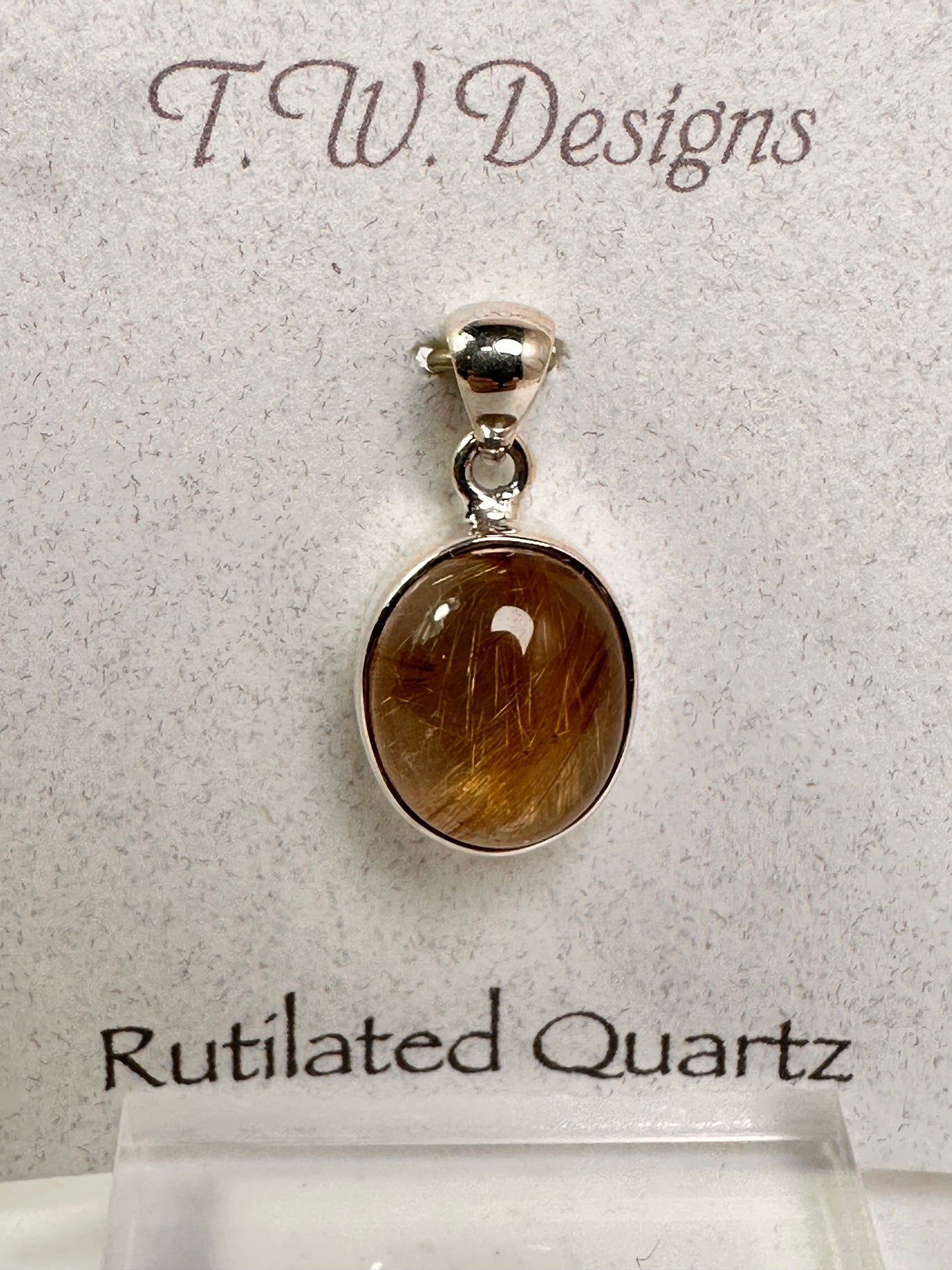 Rutilated Quartz Pendant | Sterling Silver