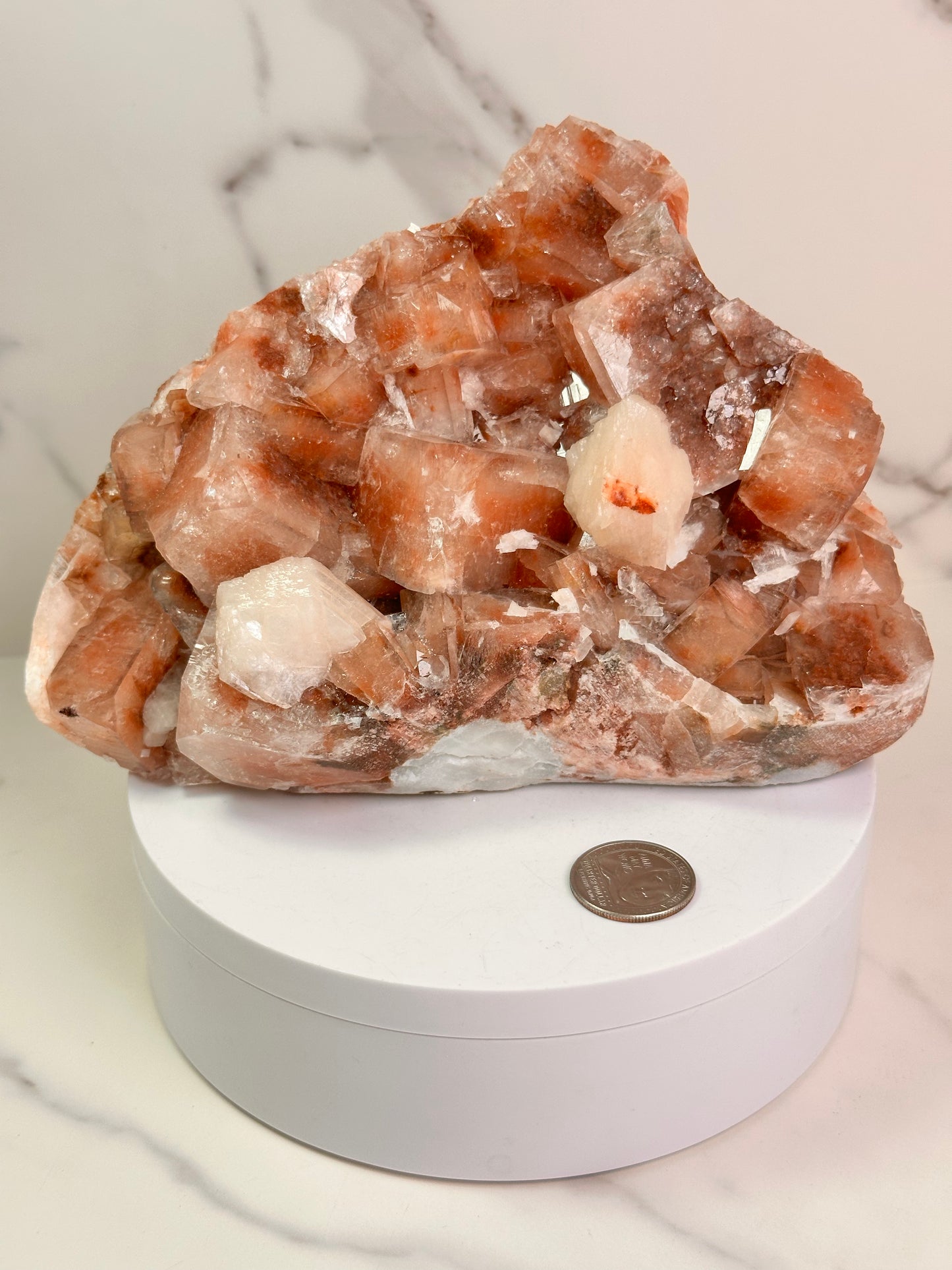 Red Apophyllite with Stilbite | India