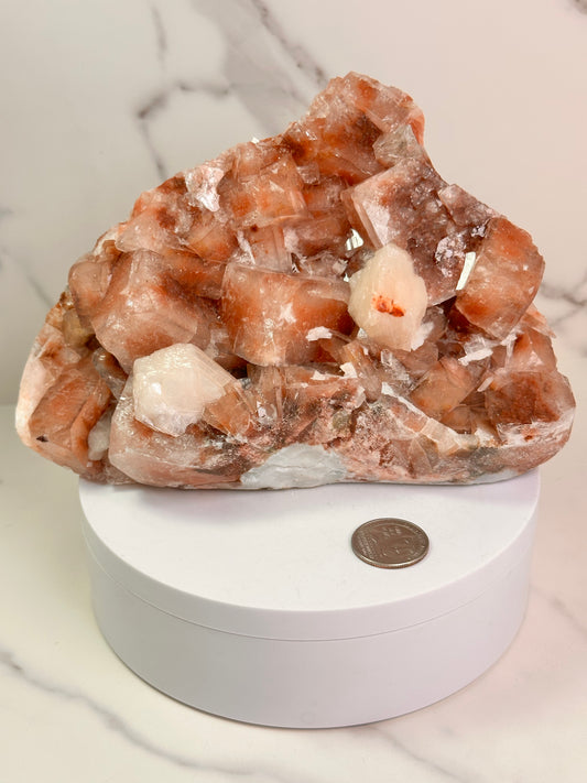 Red Apophyllite with Stilbite | India