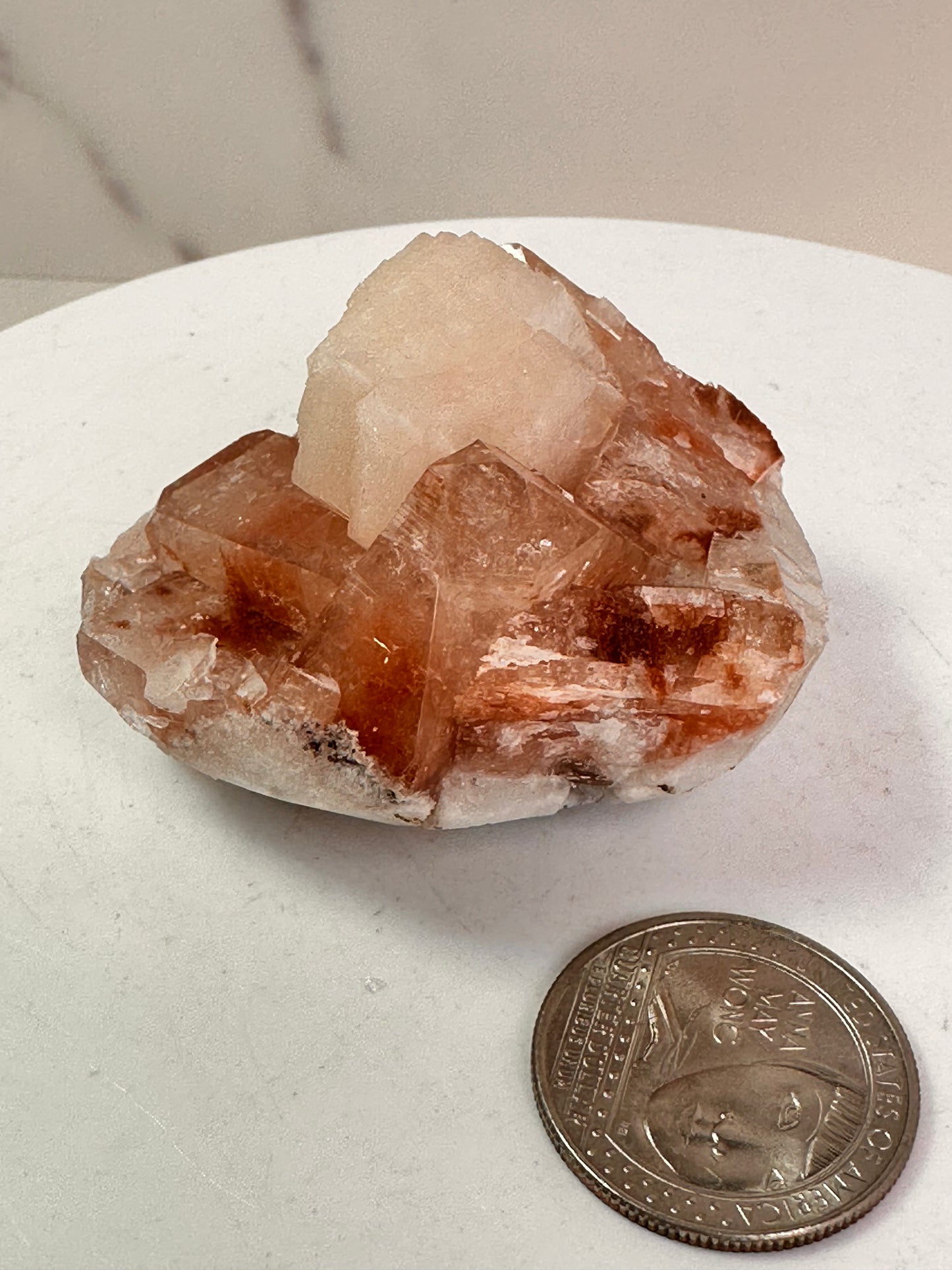 Red Apophyllite with Stilbite | India