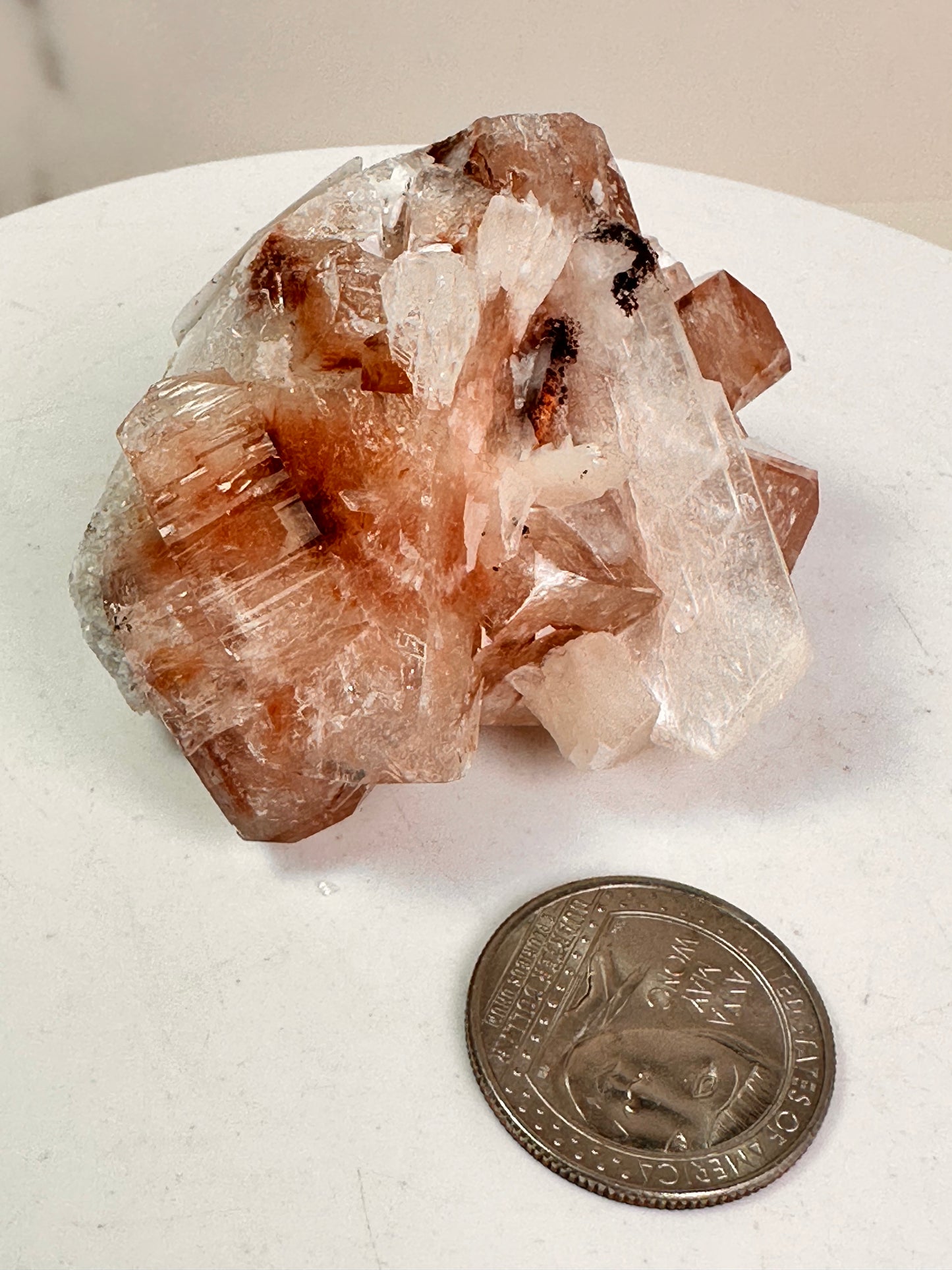 Red Apophyllite with Stilbite | India