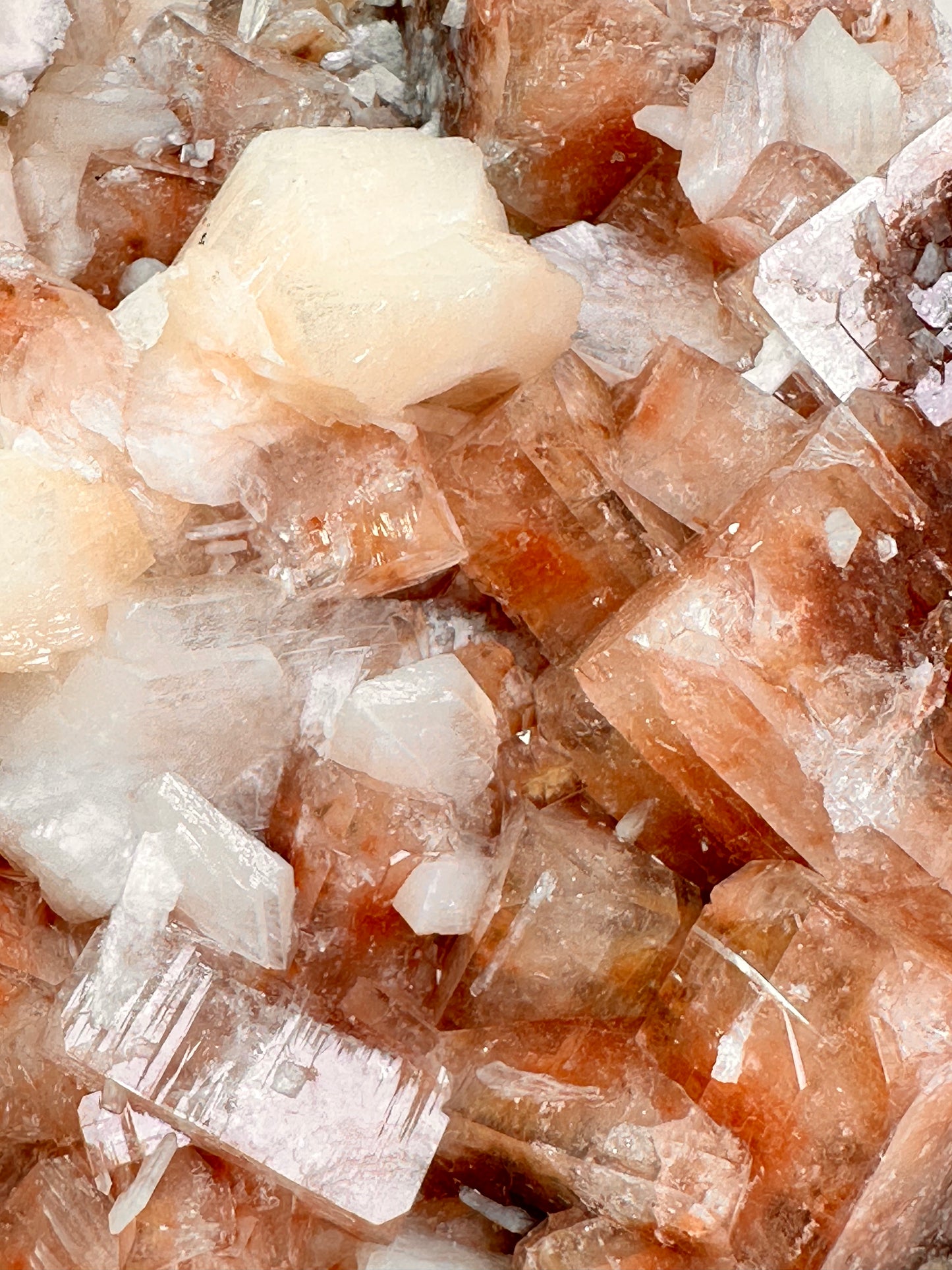 Red Apophyllite with Stilbite | India